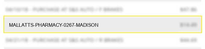 mallatts pharmacy 0267 madison