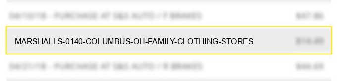 marshalls #0140 columbus oh family clothing stores