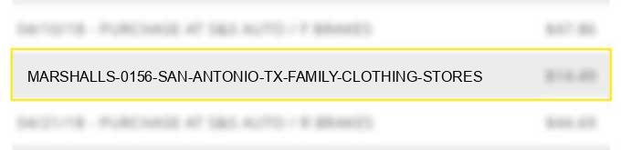 marshalls #0156 san antonio tx family clothing stores