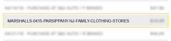 marshalls #0415 parsippany nj family clothing stores