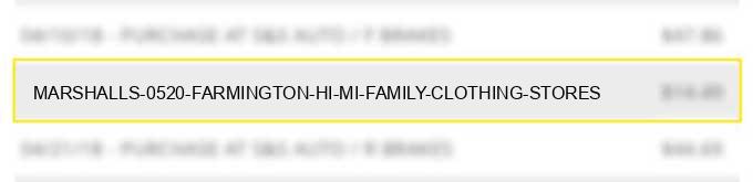 marshalls #0520 farmington hi mi family clothing stores