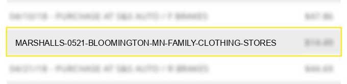 marshalls #0521 bloomington mn - family clothing stores