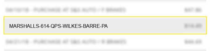 marshalls #614 qps wilkes barre pa