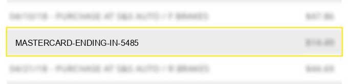 mastercard ending in 5485