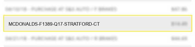 mcdonald's f1389 q17 stratford ct