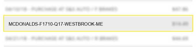 mcdonald's f1710 q17 westbrook me