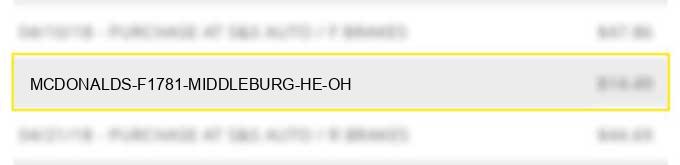 mcdonald's f1781 middleburg he oh