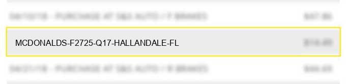 mcdonald's f2725 q17 hallandale fl