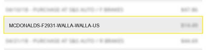 mcdonald's f2931 walla walla us