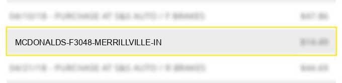 mcdonalds f3048 merrillville in