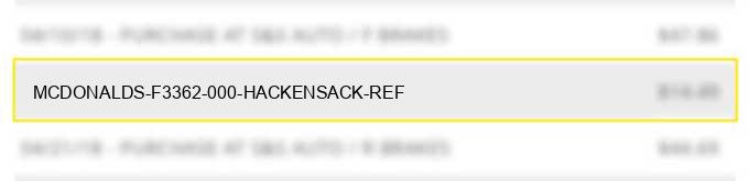 mcdonald's f3362 000 hackensack ref#