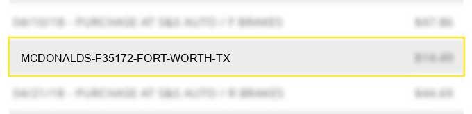 mcdonald's f35172 fort worth tx