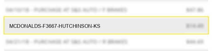 mcdonald's f3667 hutchinson ks