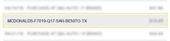 mcdonald's f7019 q17 san benito tx