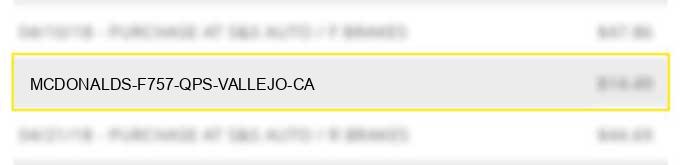 mcdonald's f757 qps vallejo ca
