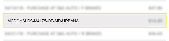 mcdonald's m4175 of md urbana