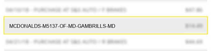 mcdonalds m5137 of md gambrills md