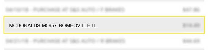 mcdonald's m5957 romeoville il