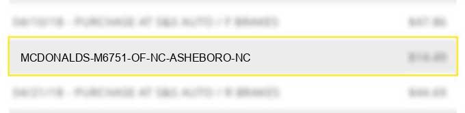 mcdonalds m6751 of nc asheboro nc