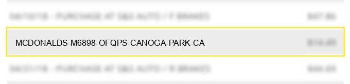mcdonald's m6898 ofqps canoga park ca
