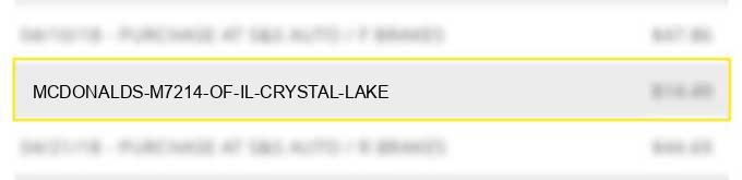 mcdonald's m7214 of il crystal lake