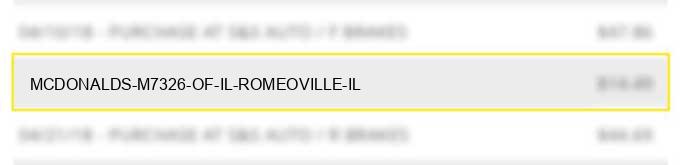 mcdonald's m7326 of il romeoville il