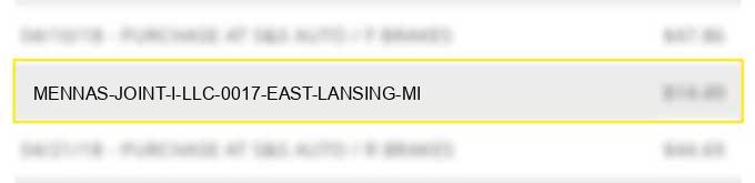 mennas joint i, llc 0017 east lansing mi