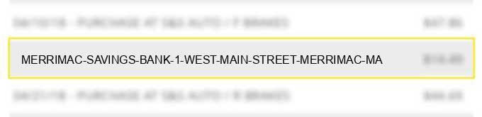 merrimac savings bank 1 west main street merrimac ma
