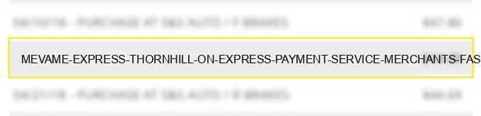 mevame express thornhill on - express payment service merchants--fast food