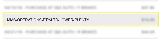 mms operations pty ltd lower plenty