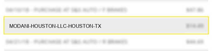 modani houston llc houston tx