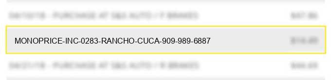 monoprice inc 0283 rancho cuca 909-989-6887