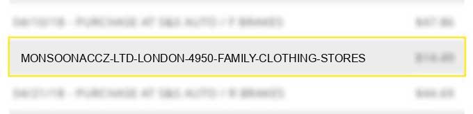 monsoon/accz ltd london 4950 family clothing stores