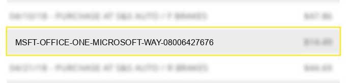 msft *office one microsoft way 08006427676