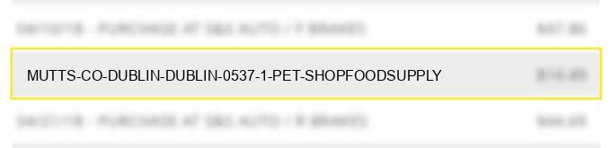 mutts & co dublin dublin 0537 1 pet shop/food/supply
