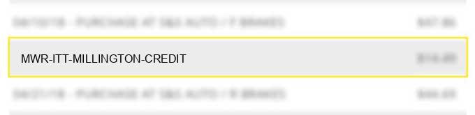 mwr itt millington credit