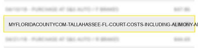 myfloridacounty.com tallahassee fl court costs including alimony and child support