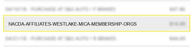 nacda & affiliates westlake mica membership orgs