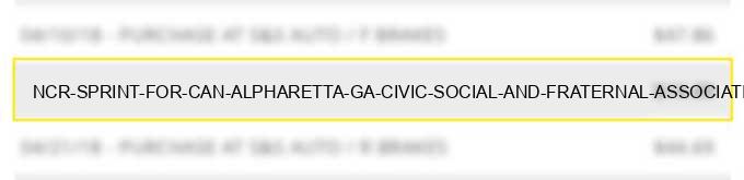 ncr sprint for can alpharetta ga civic, social and fraternal associations