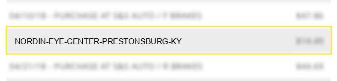 nordin eye center prestonsburg ky