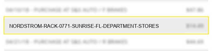 nordstrom rack #0771 sunrise fl department stores