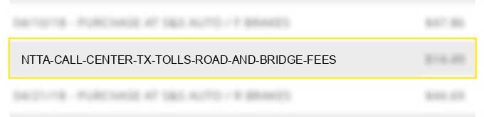 ntta call center tx tolls road and bridge fees