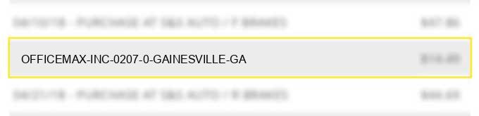 officemax, inc. 0207 0 gainesville ga