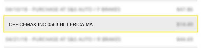 officemax, inc. 0563 billerica ma