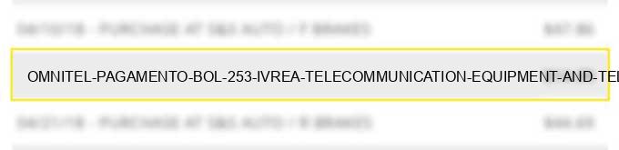 omnitel pagamento bol 253 ivrea telecommunication equipment and telephones sales