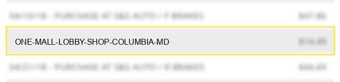 one mall lobby shop columbia md