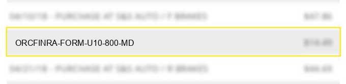 orc*finra form u10 800 md