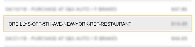 oreillys off 5th ave new york ref# restaurant