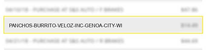 panchos burrito veloz inc genoa city wi