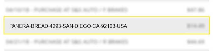 panera bread #4293 san diego ca 92103 usa